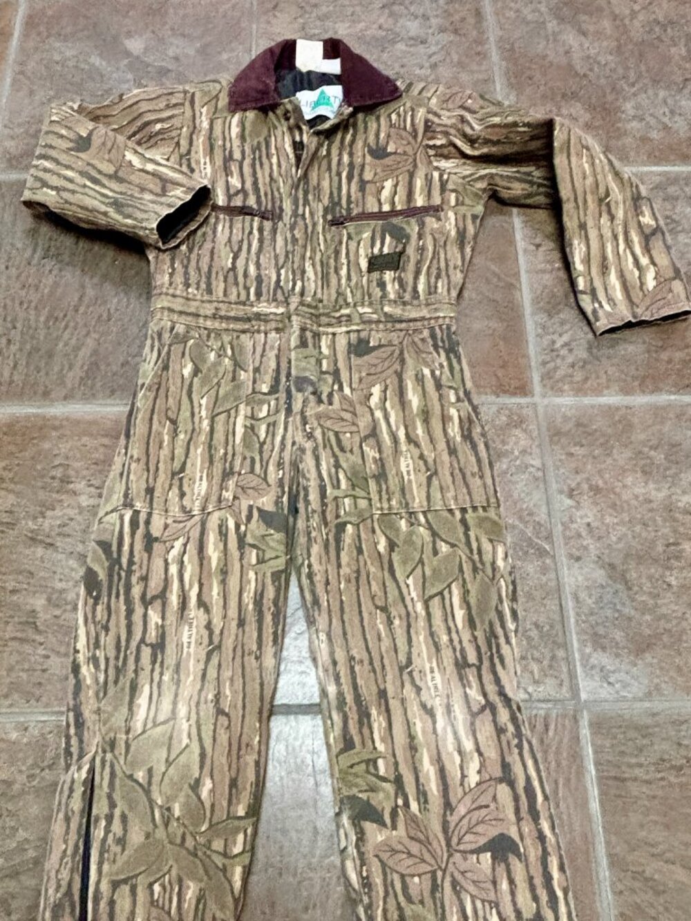 Youth 10 Reg Liberty RealTree Coveralls Brown Camo Hunting Quilted Lining Canvas